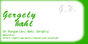 gergely wahl business card